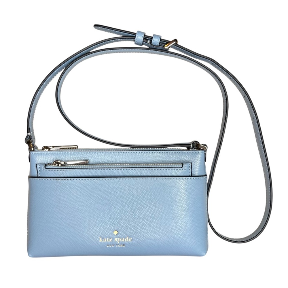 Kate Spade Periwinkle Blue Small Crossbody Purse Bag Adjustable Strap w/ Wallet